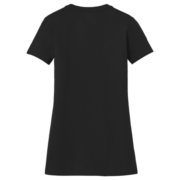 New Era Women's Heritage Blend V Neck Tee, Black, Back view