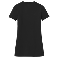 New Era Women's Heritage Blend V Neck Tee, Black, Back view