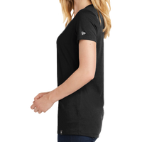 New Era Women's Heritage Blend V Neck Tee, Black, Left Sleeve view