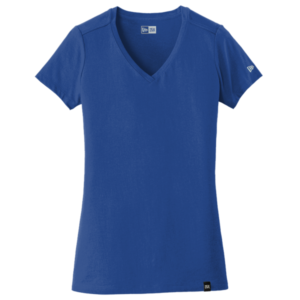 New Era Women's Heritage Blend V Neck Tee, Royal, Front view