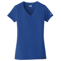 New Era Women's Heritage Blend V Neck Tee, Royal, Front view