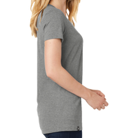 New Era Women's Heritage Blend V Neck Tee, Shadow Grey Heather, Right Sleeve view
