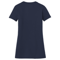 New Era Women's Heritage Blend V Neck Tee, True Navy, Back view