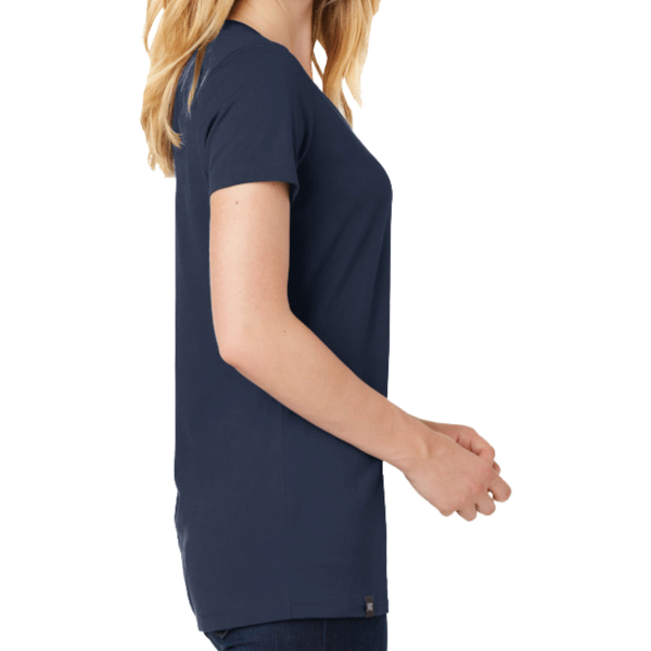 New Era Women's Heritage Blend V Neck Tee, True Navy, Right Sleeve view