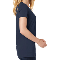 New Era Women's Heritage Blend V Neck Tee, True Navy, Right Sleeve view