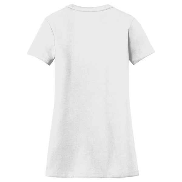 New Era Women's Heritage Blend V Neck Tee, White, Back view