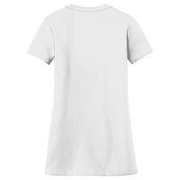 New Era Women's Heritage Blend V Neck Tee, White, Back view