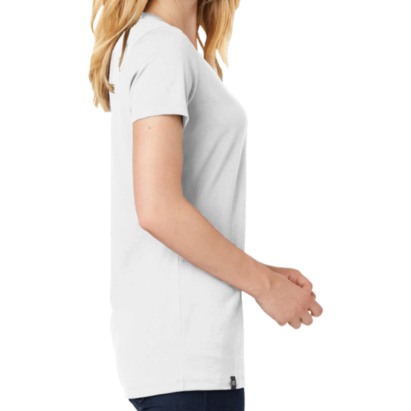 New Era Women's Heritage Blend V Neck Tee, White, Right Sleeve view