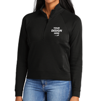 New Era Women's STS 1/2 Zip, Black, Front view, Mockup