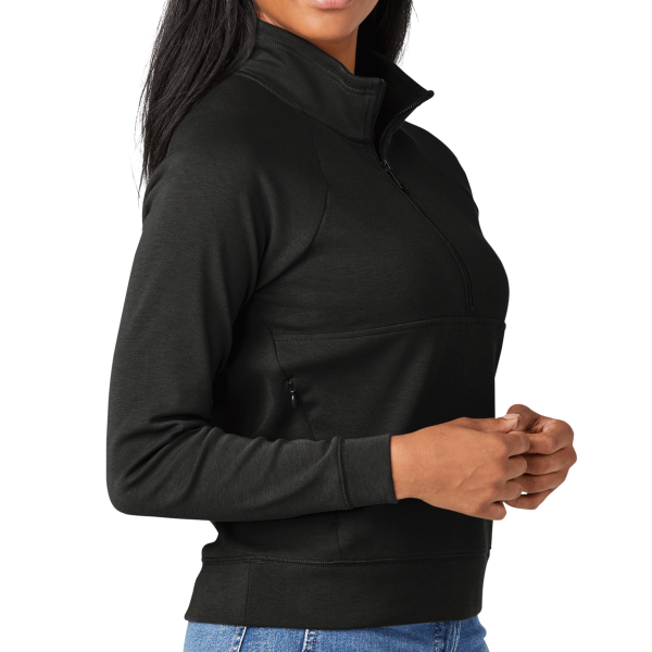 New Era Women's STS 1/2 Zip, Black, Right Sleeve view
