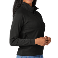 New Era Women's STS 1/2 Zip, Black, Right Sleeve view