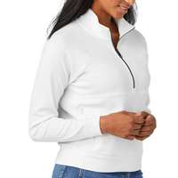 New Era Women's STS 1/2 Zip, Fan White, Right Sleeve view
