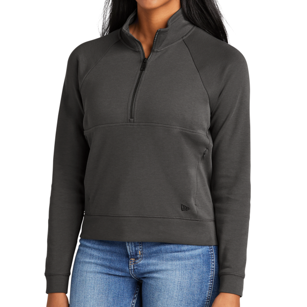 New Era Women's STS 1/2 Zip, Graphite, Front view