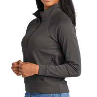 New Era Women's STS 1/2 Zip, Graphite, Left Sleeve view
