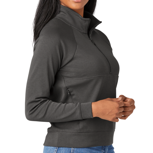 New Era Women's STS 1/2 Zip, Graphite, Right Sleeve view