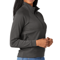 New Era Women's STS 1/2 Zip, Graphite, Right Sleeve view