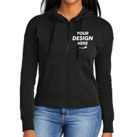 New Era Women's STS Full Zip Hoodie, Black, Front view, Mockup