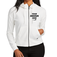 New Era Women's STS Full Zip Hoodie, Fan White, Front view, Mockup
