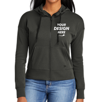 New Era Women's STS Full Zip Hoodie, Graphite, Front view, Mockup