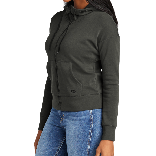 New Era Women's STS Full Zip Hoodie, Graphite, Left Sleeve view