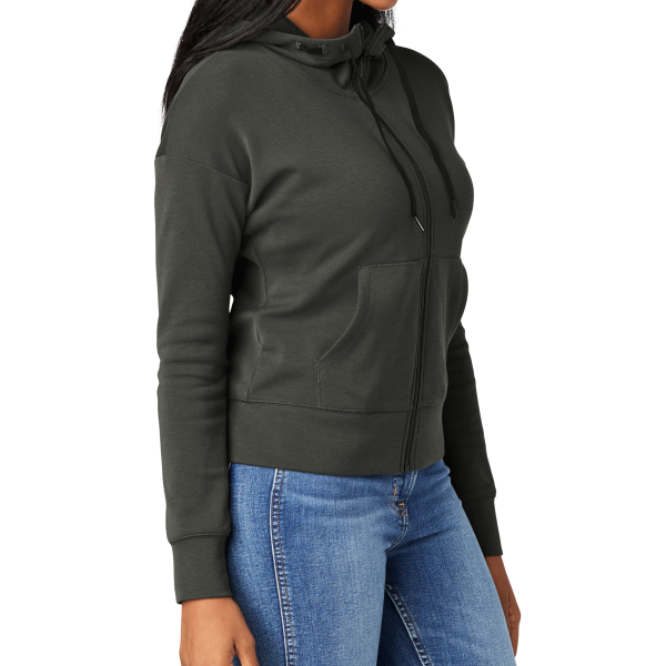New Era Women's STS Full Zip Hoodie, Graphite, Right Sleeve view