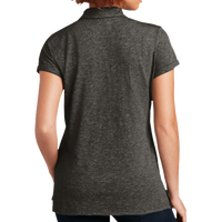 New Era Women's Slub Twist Polo, Black Twist, Back view