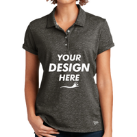 New Era Women's Slub Twist Polo, Black Twist, Front view, Mockup