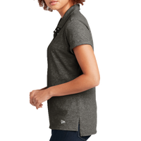 New Era Women's Slub Twist Polo, Black Twist, Left Sleeve view