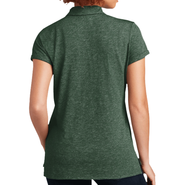 New Era Women's Slub Twist Polo, Dark Green Twist, Back view