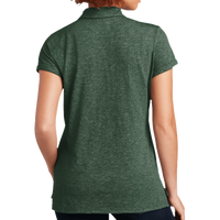 New Era Women's Slub Twist Polo, Dark Green Twist, Back view