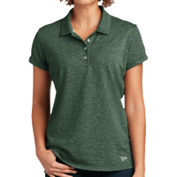 New Era Women's Slub Twist Polo, Dark Green Twist, Front view