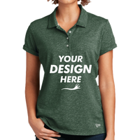 New Era Women's Slub Twist Polo, Dark Green Twist, Front view, Mockup