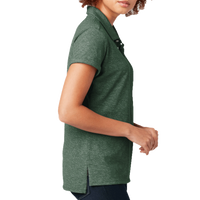 New Era Women's Slub Twist Polo, Dark Green Twist, Right Sleeve view