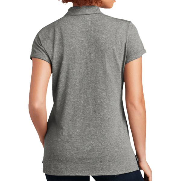 New Era Women's Slub Twist Polo, Shadow Grey Twist, Back view