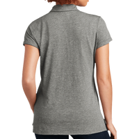 New Era Women's Slub Twist Polo, Shadow Grey Twist, Back view