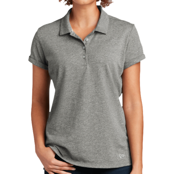 New Era Women's Slub Twist Polo, Shadow Grey Twist, Front view