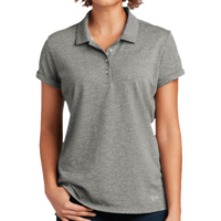 New Era Women's Slub Twist Polo, Shadow Grey Twist, Front view