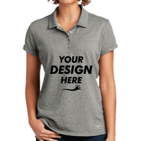 New Era Women's Slub Twist Polo, Shadow Grey Twist, Front view, Mockup