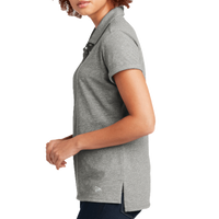New Era Women's Slub Twist Polo, Shadow Grey Twist, Left Sleeve view