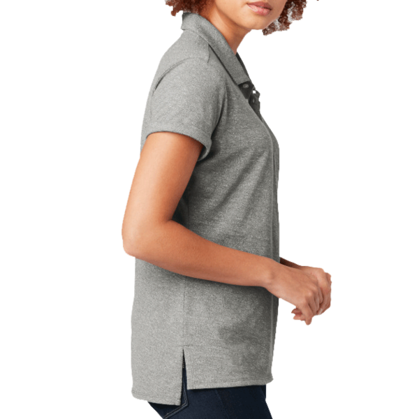 New Era Women's Slub Twist Polo, Shadow Grey Twist, Right Sleeve view