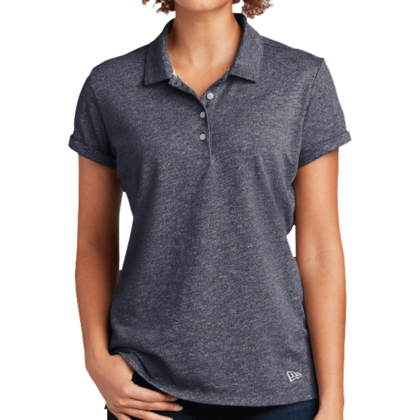 New Era Women's Slub Twist Polo, True Navy Twist, Front view