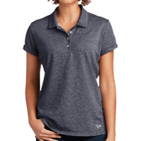 New Era Women's Slub Twist Polo, True Navy Twist, Front view