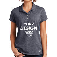 New Era Women's Slub Twist Polo, True Navy Twist, Front view, Mockup