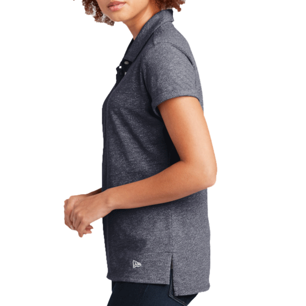New Era Women's Slub Twist Polo, True Navy Twist, Left Sleeve view