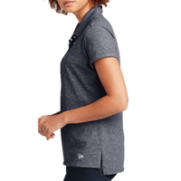 New Era Women's Slub Twist Polo, True Navy Twist, Left Sleeve view