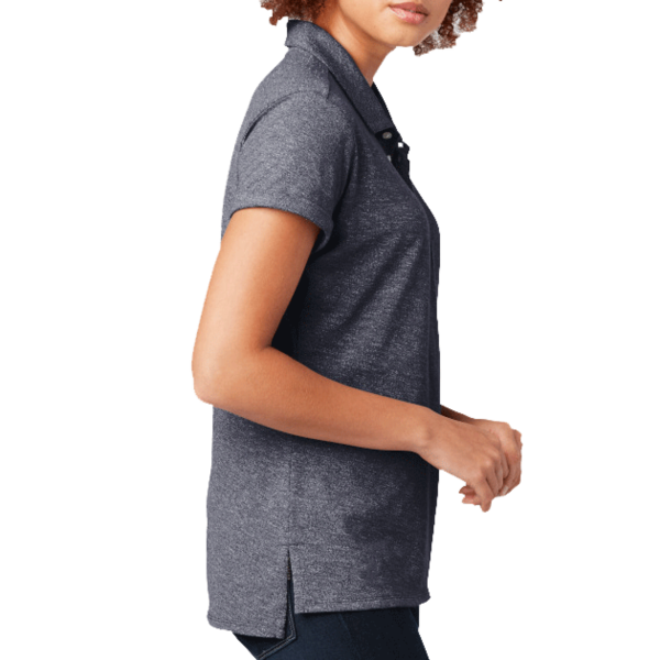 New Era Women's Slub Twist Polo, True Navy Twist, Right Sleeve view