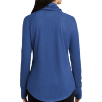 New Era Women's Sueded Cotton Blend Cowl Tee, Royal Heather, Back view