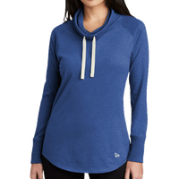 New Era Women's Sueded Cotton Blend Cowl Tee, Royal Heather, Front view