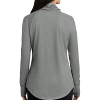 New Era Women's Sueded Cotton Blend Cowl Tee, Shadow Grey Heather, Back view