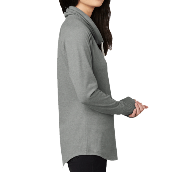 New Era Women's Sueded Cotton Blend Cowl Tee, Shadow Grey Heather, Right Sleeve view